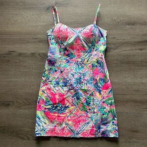 Lilly Pulitzer Women's Shift Dress Size 2 Multicolor Floral Summer Casual